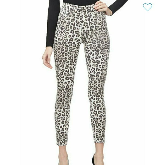 Good American Snow Leopard Jeans Good Waist